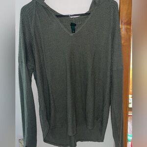 Wild Fable Textured Knit Top in Olive